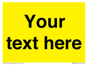 Custom Warning: Blank (yellow) sign